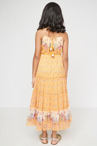 Mustard Floral Flounce Gown, Mustard, image 6